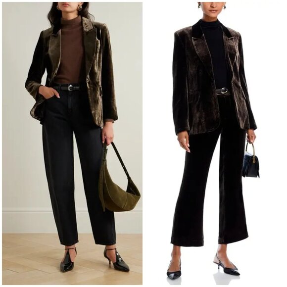 Emanuel Ungaro Velvet Blazer Chocolate Brown Rayon Silk Jacket size 10 Evening - Picture 13 of 14